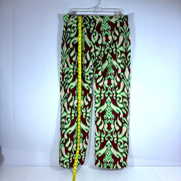 NWT Zara Green & Brown Light Weight Patterned Trousers Size XL F0110 - Picture 2 of 10